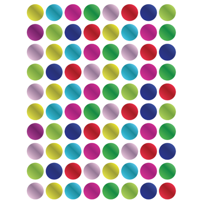Metallic Assorted Dot Stickers 1/2" Round 13mm 10/pk