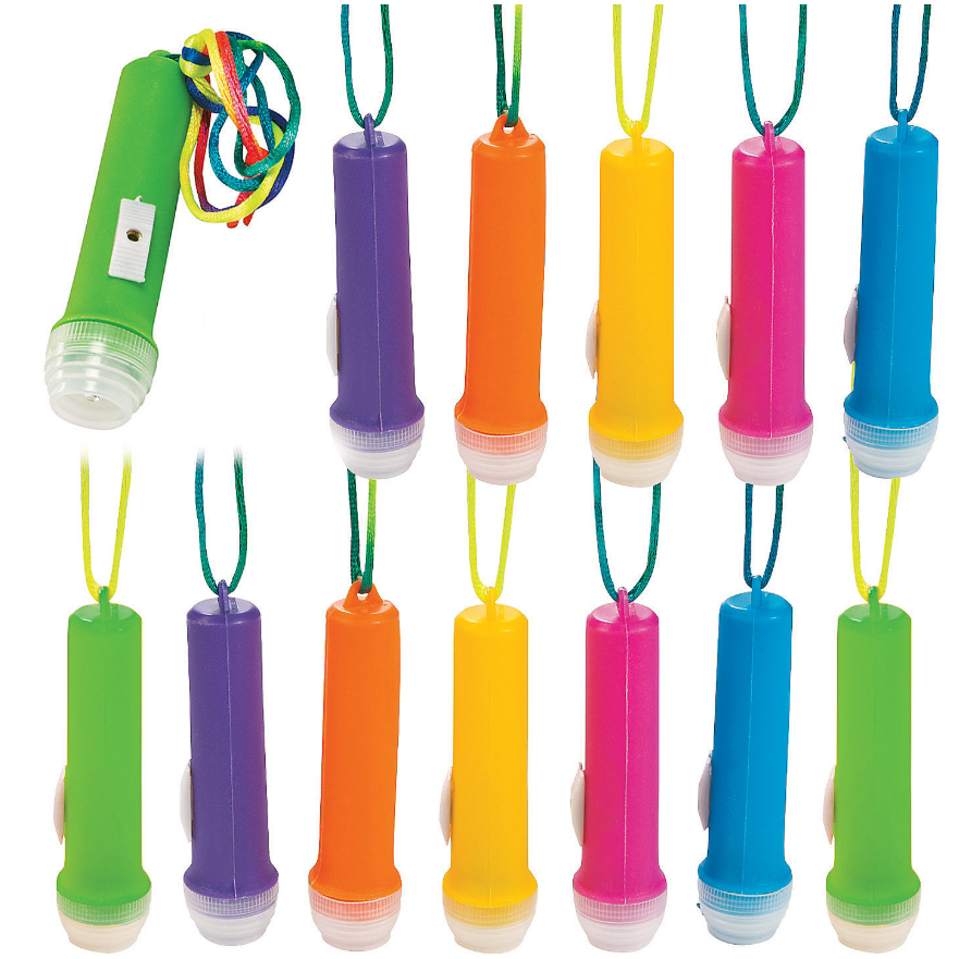 Mini Flashlights on a Rope 12/pk