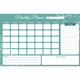 teal monthly calendar 12" x 18"