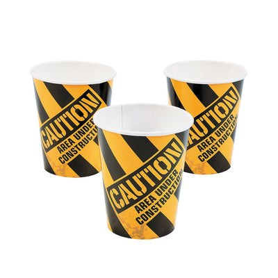 Paper Construction Zone Cups 3 3/4" 9 oz. - 8 Ct.