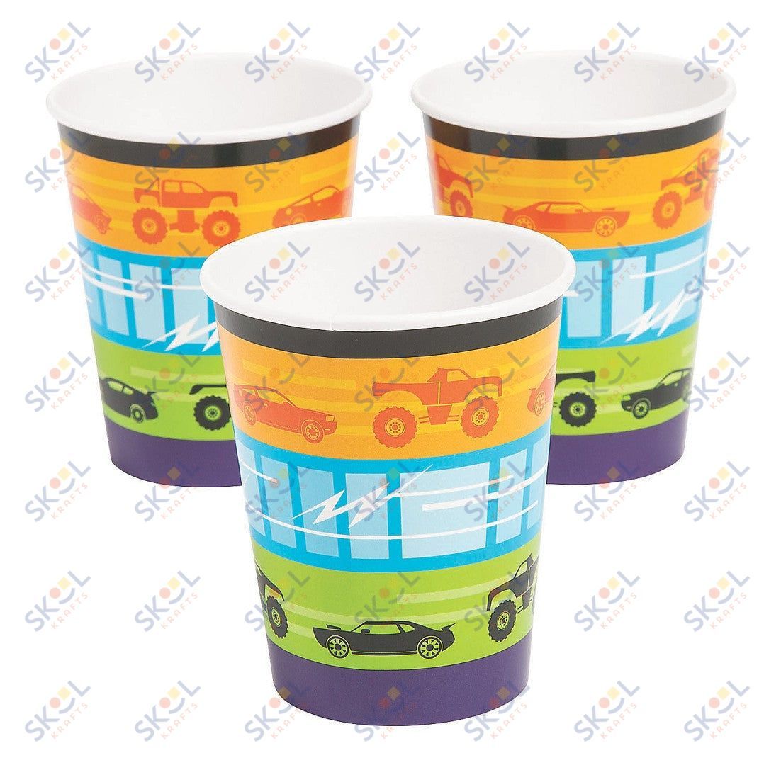 Cars & Trucks Cups 3 3/4" 9 oz. - 8 Pc.