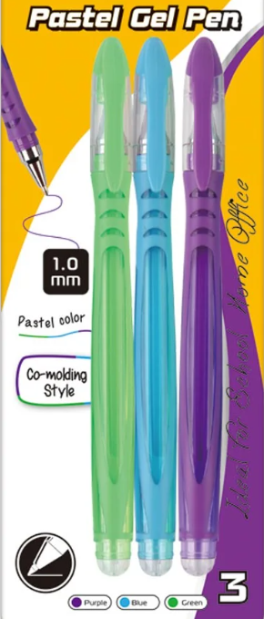 Gel Pen 3pc pastel