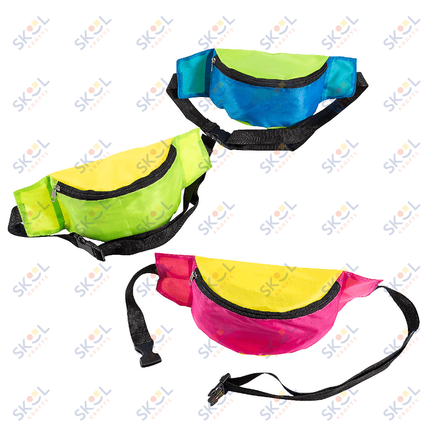 Kids Size Fanny Packs 12/pk Assorted 38" x 3 1/4"