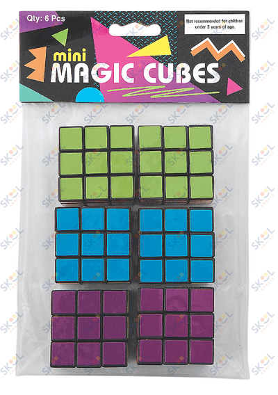 Mini Bright Puzzle Cubes 6/pk