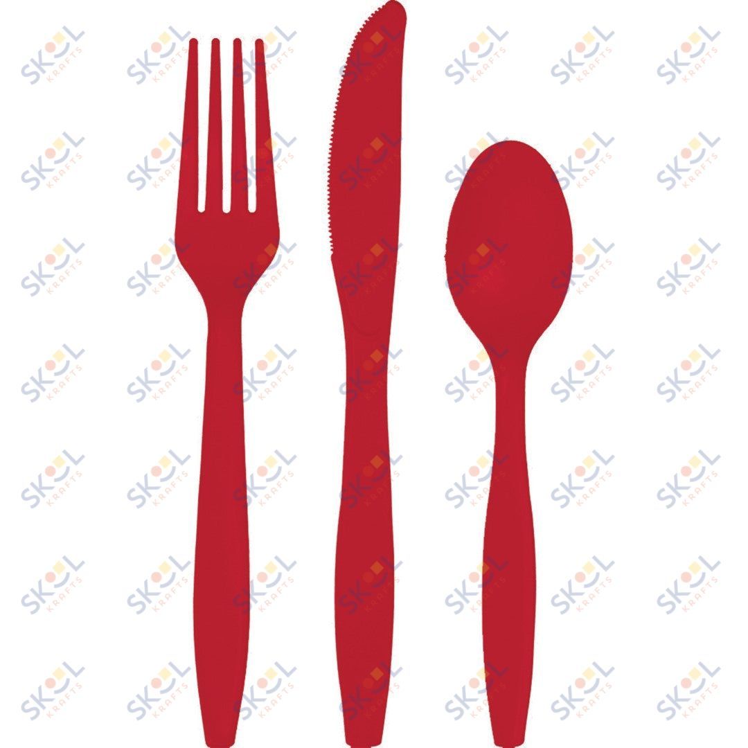 Cutlery Assortment 18/pk (red)