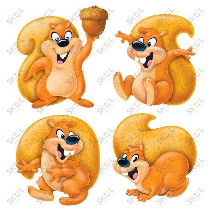 Silly Squirrels Classic Accents 6" 72/pk