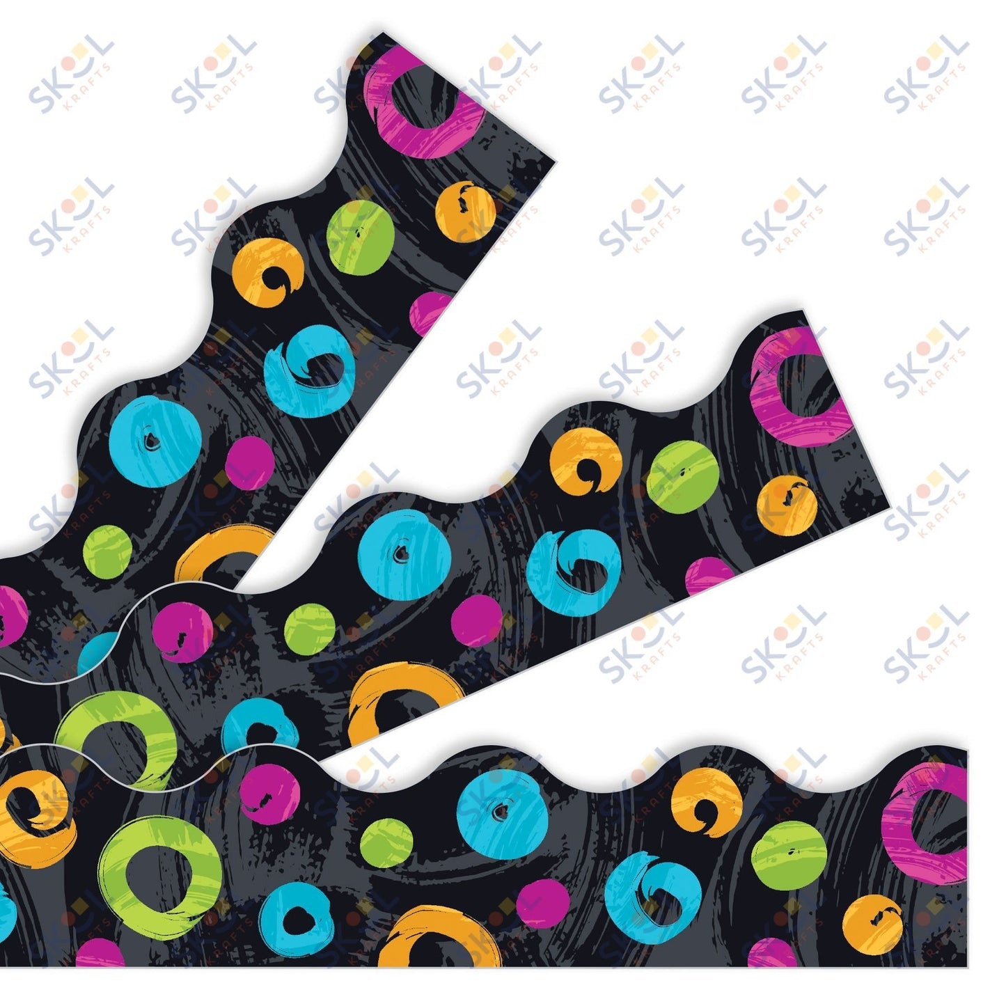 Color Harmony Swirl Dots on Black Terrific Trimmers