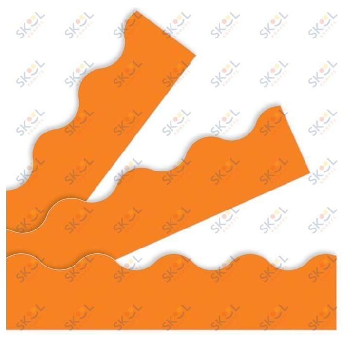 Solid Color Scalloped Borders (Orange)