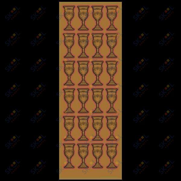 Gold Becher Kiddush Cup Foil Die-cut Stickers 25/pk