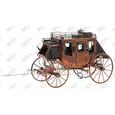 Metal 3D Puzzle, Wild West Stagecoach - COLOR