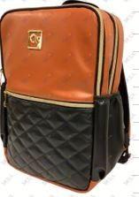 Leather Black And Gold Backpack 16"