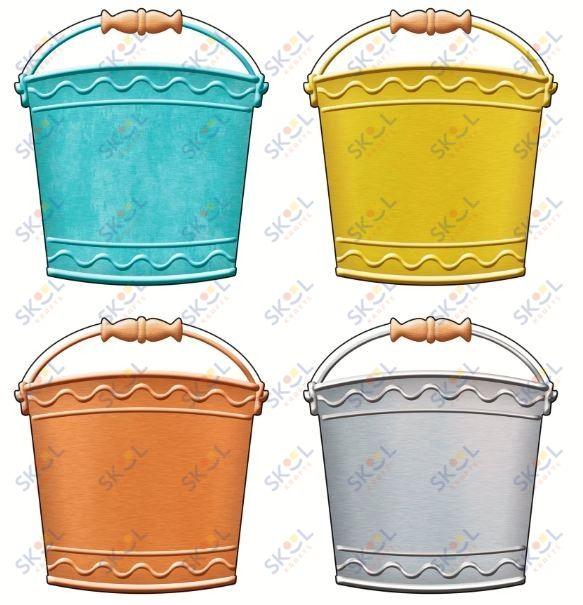 I Love Metal Bucket Accents 6" 36/pk