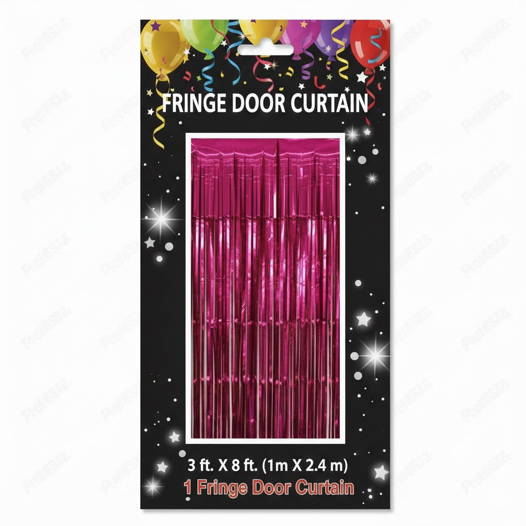 Fringe door curtain 3ft x 8ft (Royal Blue)