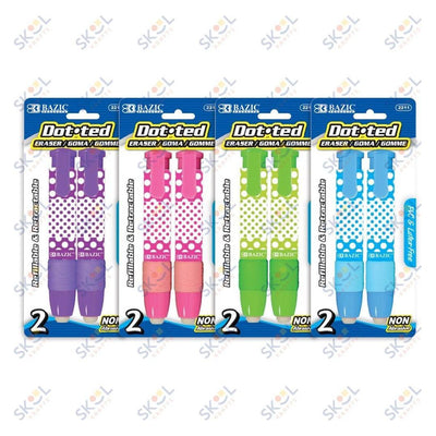 Dot.ted Retractable Stick Erasers (2/Pack)
