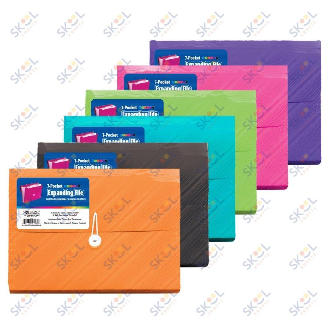 Translucent 7-Pocket Letter Size Poly Expanding File