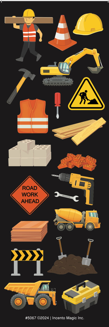 Construction Stickers 6/sheets – Skool Krafts