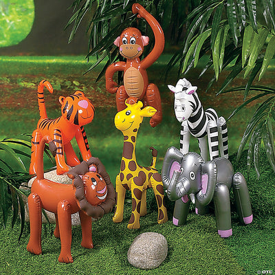 Inflatable Zoo Animal Assortment 16" - 25" 12/pk
