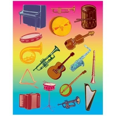 Musical Instrument Stickers 25 sheets