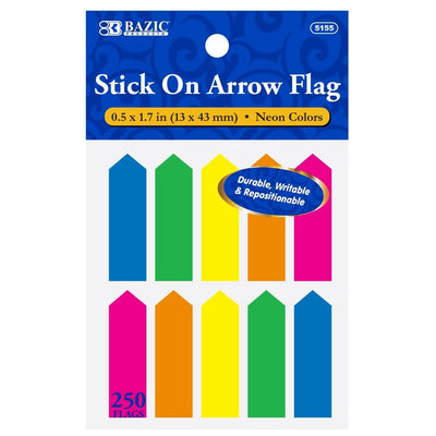 25 Ct. 0.5" X 1.7" Neon Color Arrow Flags (10/Pack)