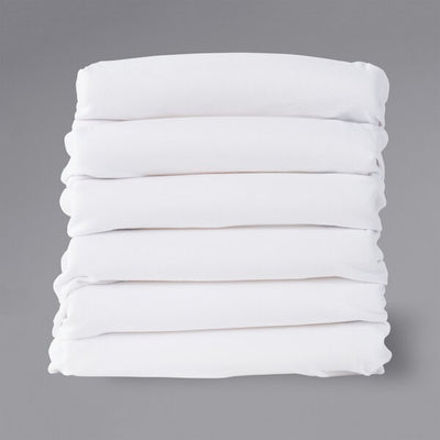 White Cotton Crib Sheet (38" x 24" x 4") 6/pk