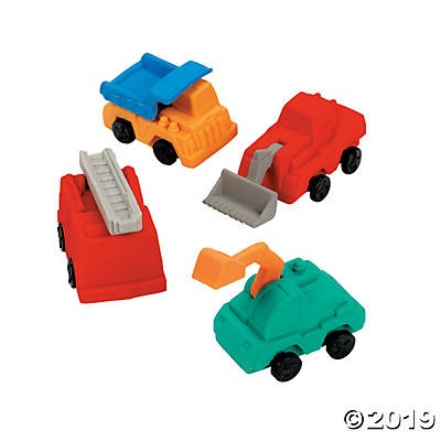 Construction Truck Erasers 12/PK