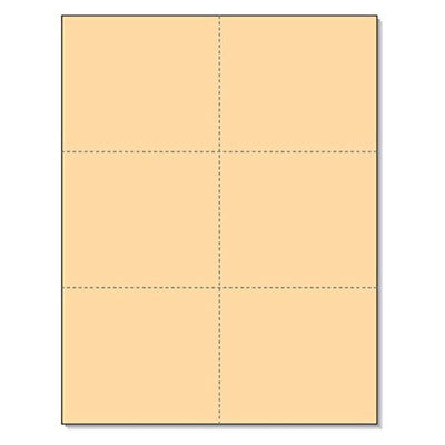 Perforated Cards 6/pg 50/sheets Orange 3"x4"