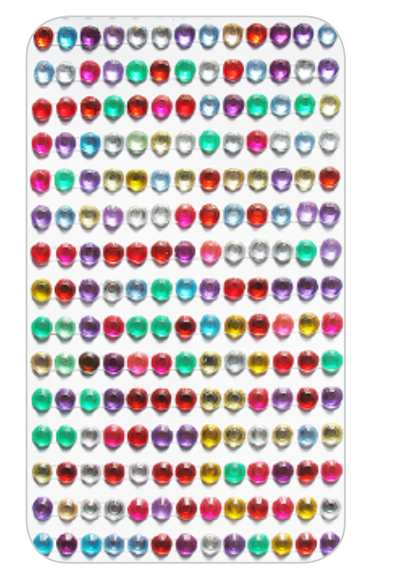 Adhesive Rhinestones Assorted Color 6mm 220/pk