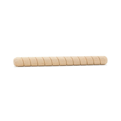 Wooden Dowel Pins Spiral Groove 7/16" x 4" 100/pk