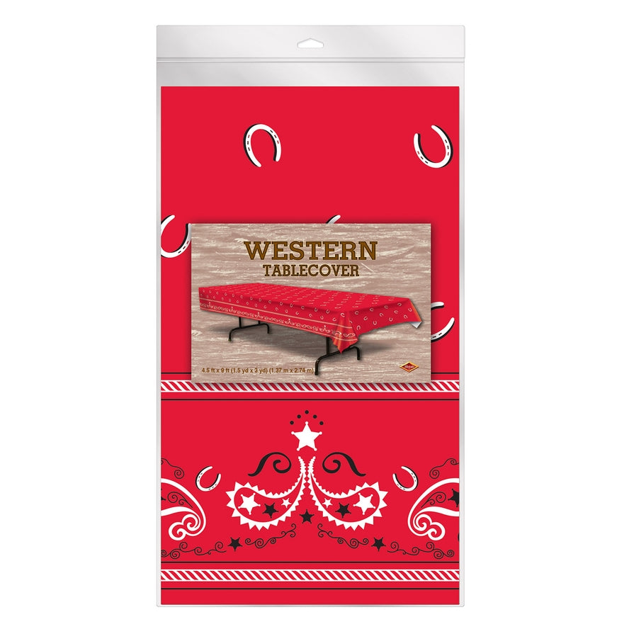 Red Bandana Tablecloth 54" X 108"