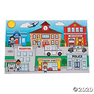 Paper Giant Community Helpers Sticker Scenes 12 sets 17" x 11"