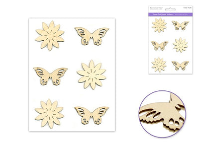 Paper Craft Emb: Laser Cut Wood Stickers 5"x8"