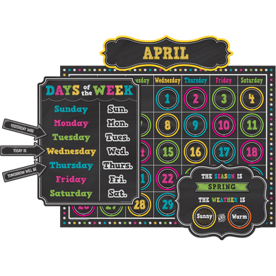 Chalkboard Calendar Display Set