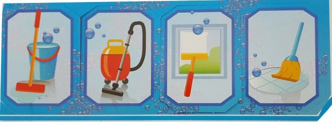 Pesach Clean-up w/glitter Cutouts 2 1/2" 20/pcs. (discontinued)