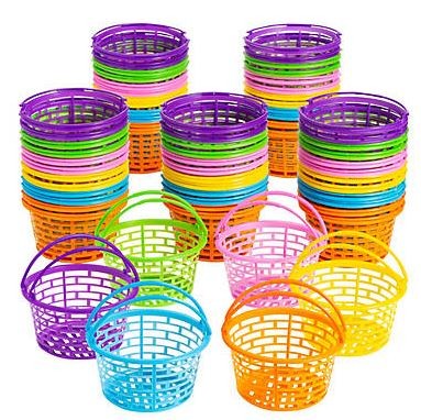 Bright Round Easter Baskets 5 3/4" diam. x 3 1/4"