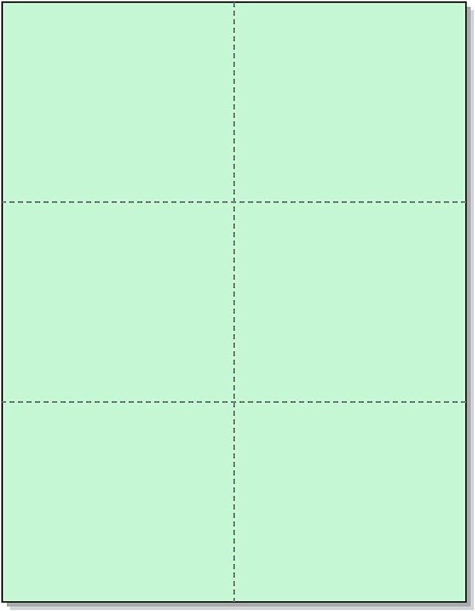 Perforated Cards 6/pg 50/sheets Green 3"x4"