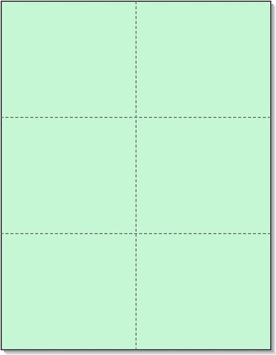 Perforated Cards 6/pg 50/sheets Green 3"x4"