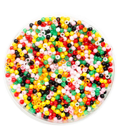 Multi color mini plastic pony beads 200g 4mm (closeout)