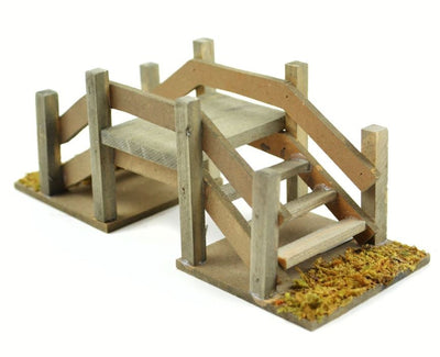 Mini Garden Wood Stepping Bridge 6.25"