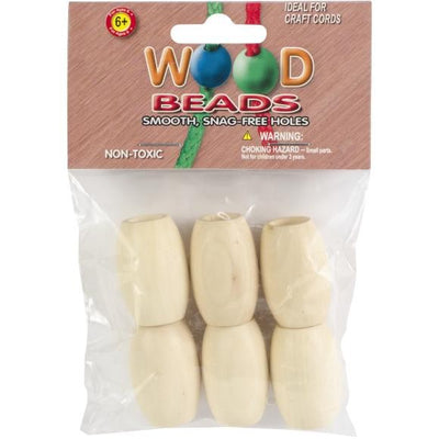Wooden Beads Oval 6/pk (closeout)