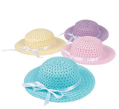Straw Child’s Easter Bonnets 4pc (discontinued)