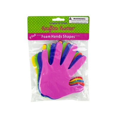 Foam Hand Shapes 8/pk 6"