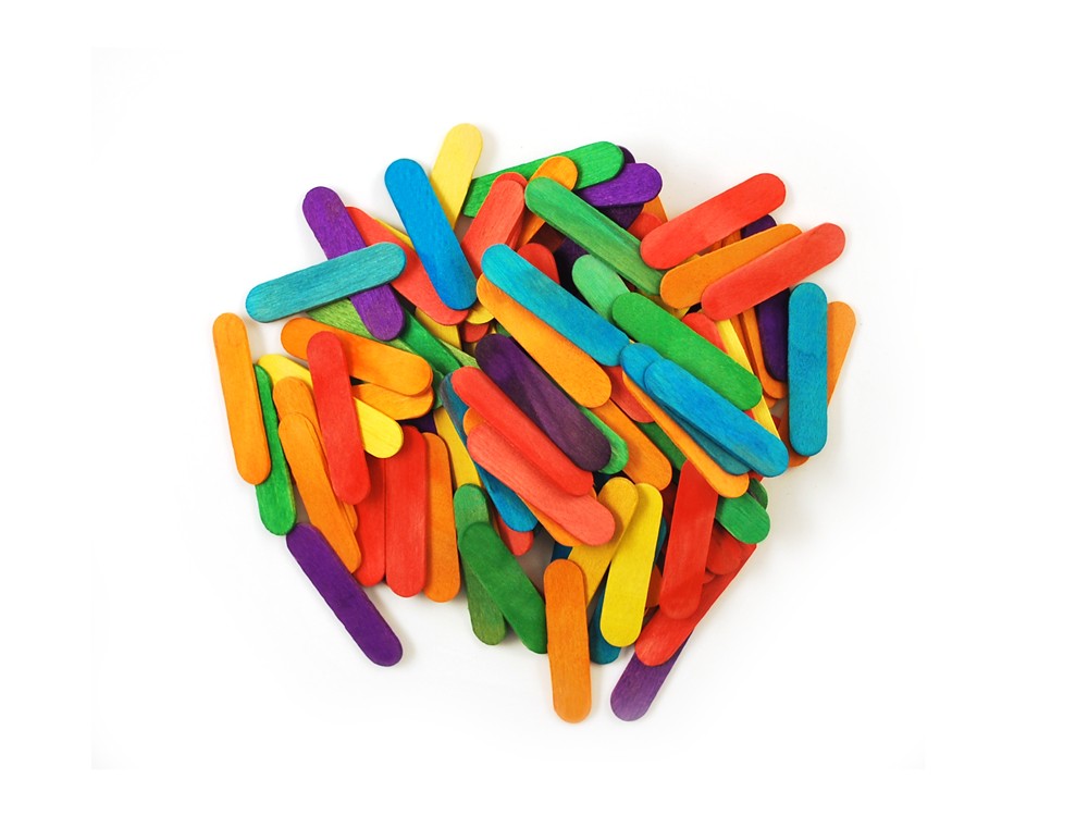 Mini Craft Sticks Colored 2.4" x .31" 100/pk
