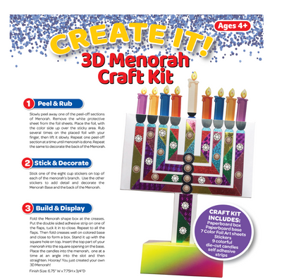 3D Menorah Chanukah Craft kit (closeout)