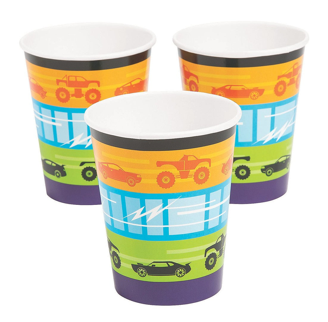 Cars & Trucks Cups 3 3/4" 9 oz. - 8 Pc.