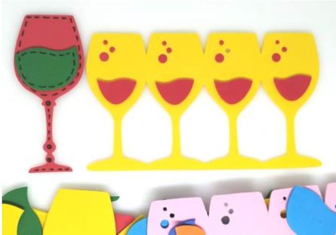 Set Of Wine Cups Foam Shapes Aprox 3-4 inches 20 Sets (limited Stock) (Discontinued)