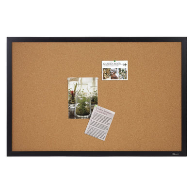 Cork Bulletin Board With Oak Finish Frame 24"-36"