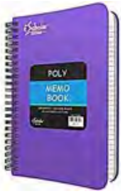 6"x 9" Poly Spiral NoteBook 3 Subject, Side Open, 120 Ct.