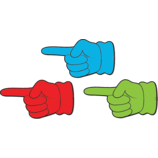 Pointing Hands Magnetic Accents 4" 16/pk