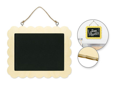Natural Chalkboard Frame w/Jute Hanger 6 3/4" x 5 1/2" Scalloped (closeout)