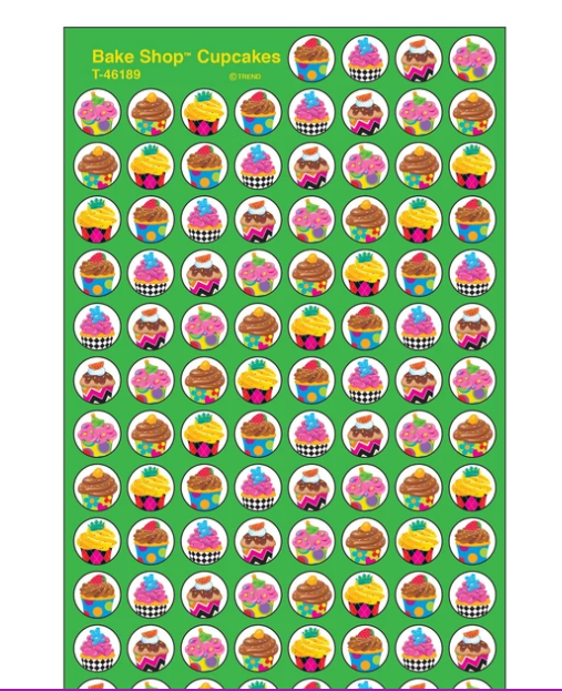 Cupcakes Stickers 7/16" (8 Sheets) (Discontinued)